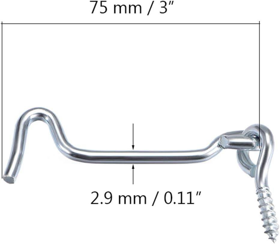 Versatile 4-Pack 3-Inch Door Hook Latch - Rustproof Silver for Indoor & Outdoor