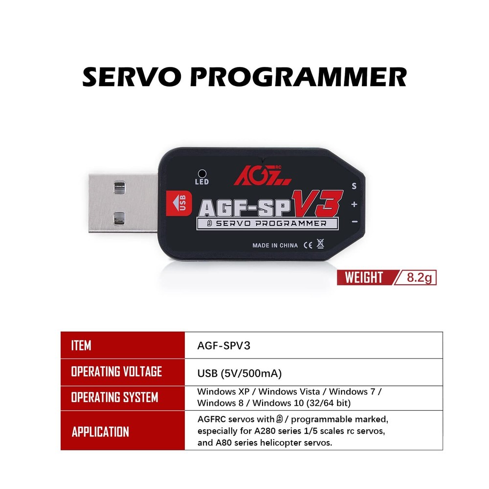 AGFRC USB Servo Programmer Card For AGFRC Servos Programmable