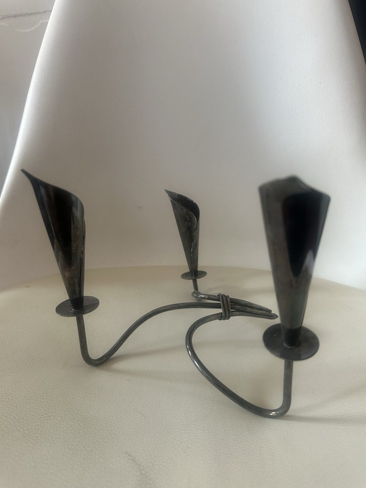 Hans Jensen Danish Silverplate Three -Light Candelabra