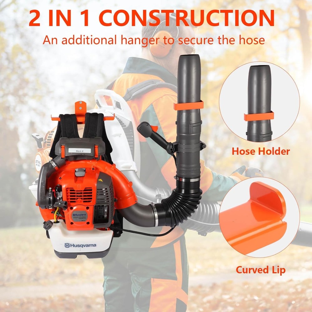 Backpack Blower Rack with Hose Holder - Heavy Duty Backpack Sprayer Wall Mount w