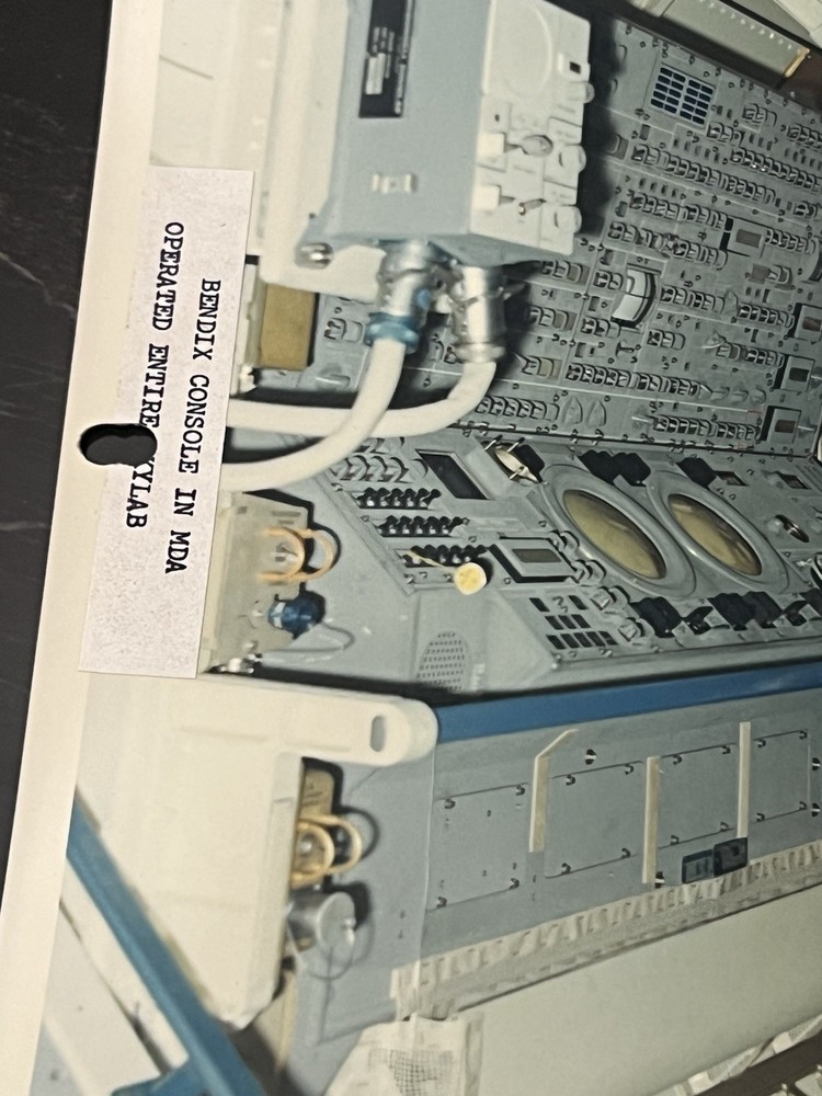2 NASA Vintage Skylab Construction Bendix Console Kodak Photo Original