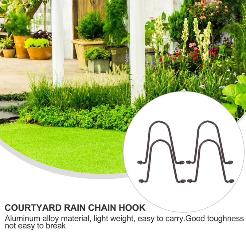 4Pcs Sturdy Rain Chain Hangers Durable Downspout Hooks Gutter Clips for