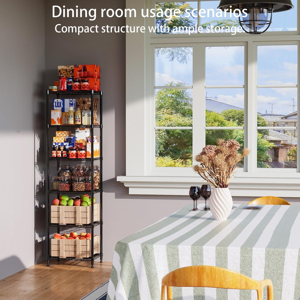 6 Wire Shelving Steel Storage Rack Adjustable Unit Shelves for Laundry Bathro...