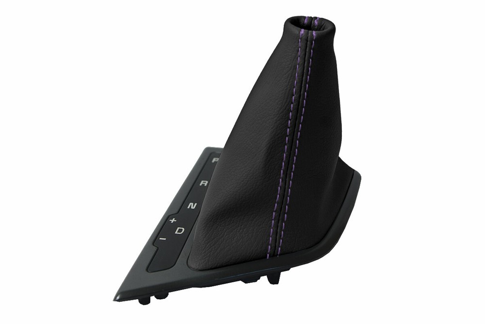 Automatic Shift Boot Cover Leather for Kia Optima 2011-2015 Black Purple Stitch