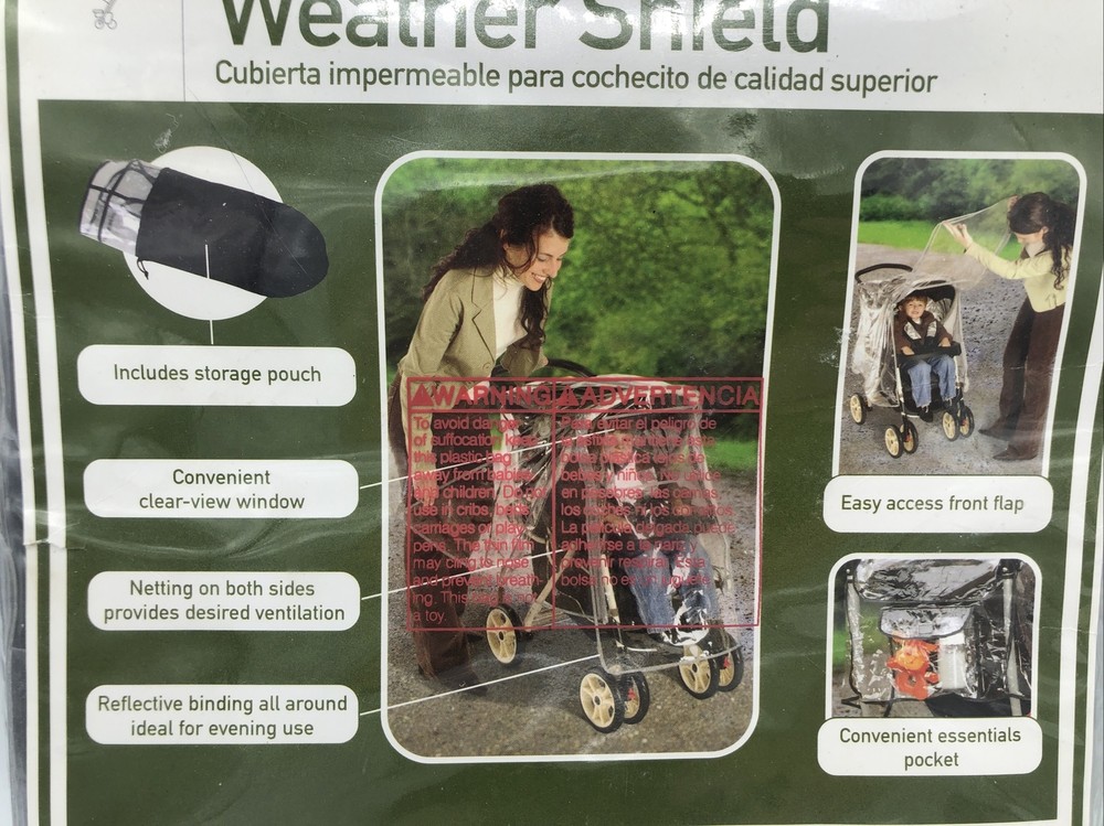 Jeep Premium Stroller Weather Shield Clear Keep baby dry/protected