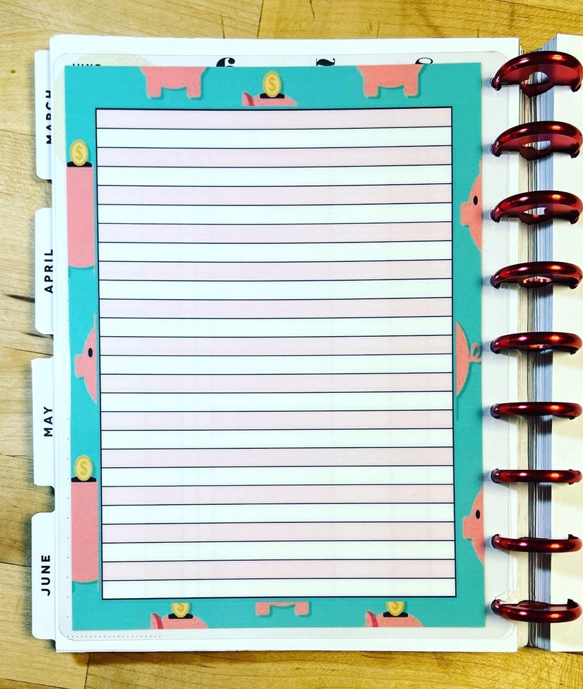 Spending Log Dashboard Insert for use with a Classic HAPPY Planner-