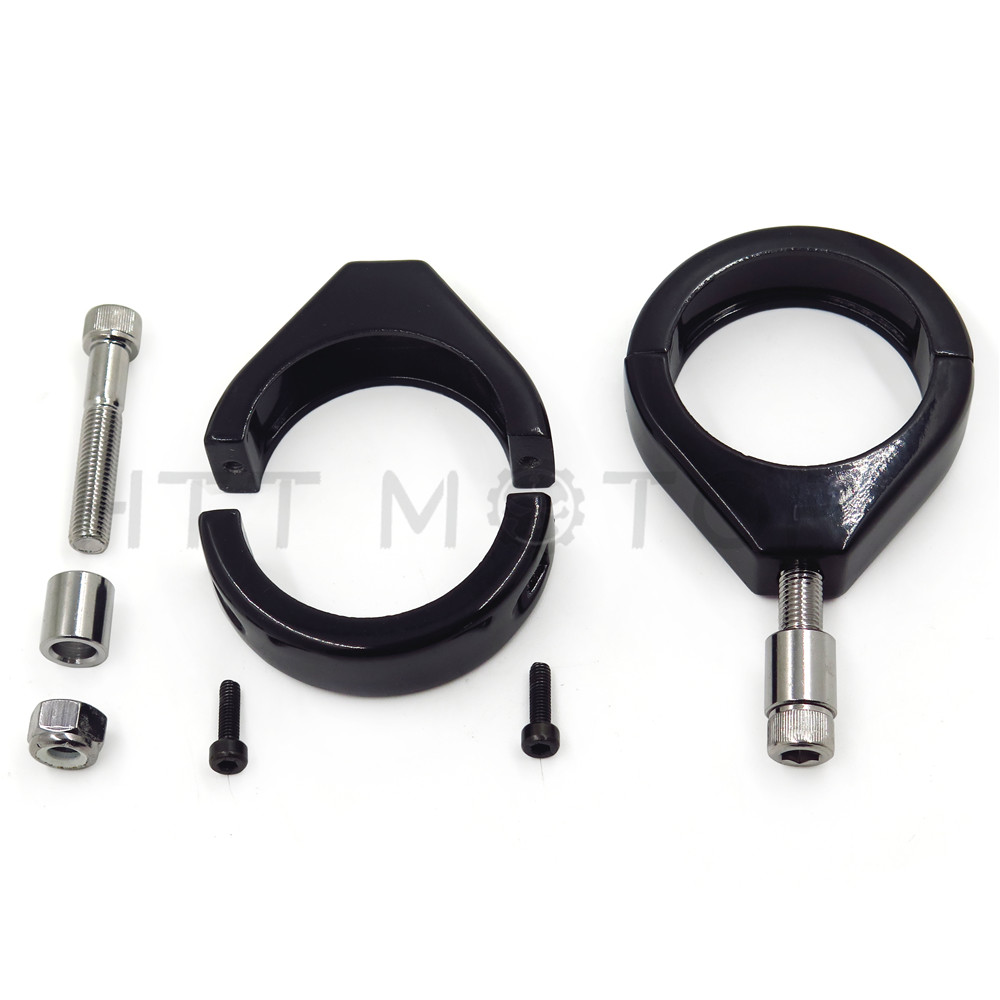 2x 49mm Turn Signal Indicator Light Relocation Fork Clamp For Harley-Davidson