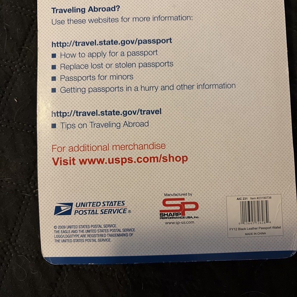 Leather Passport Wallet USPS