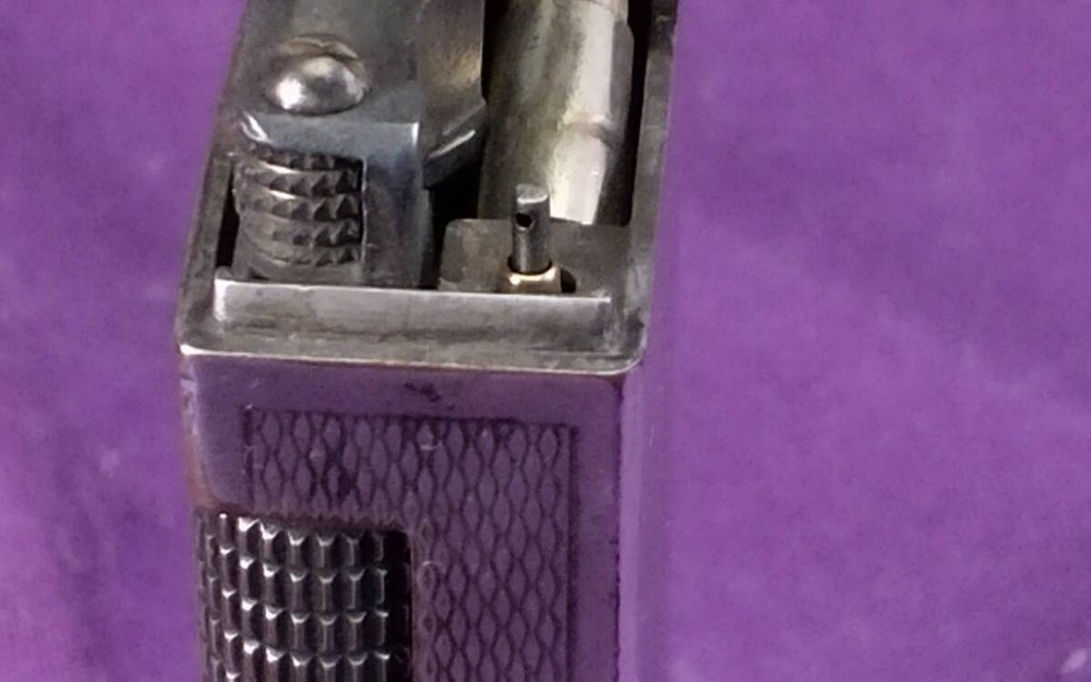 Dunhill Rollagas Initial Model Silver Barley Pocket Lighter Fully-Operated