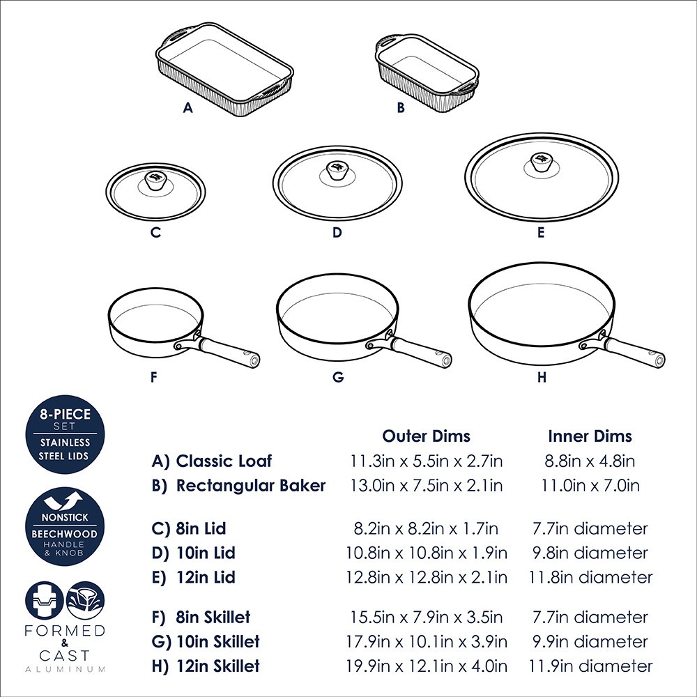 Nordic Ware Cardamom 8 Piece Bakeware & Cookware Set