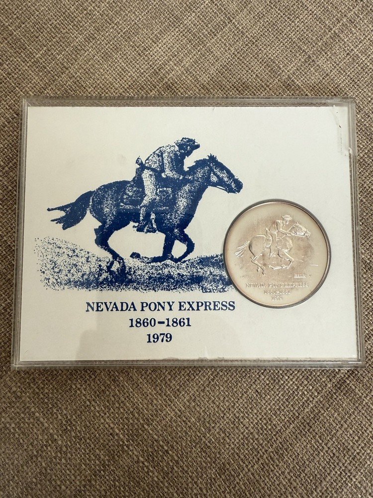 Nevada Pony Express Commemorative Silver Medallion 1 Tr. Oz .999 Silver