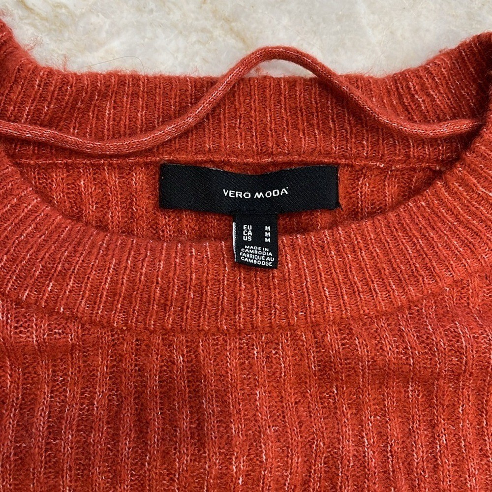 Stitch Fix Vero Moda | Leroya Crew Neck Pullover Sweater | Burnt Orange | Medium