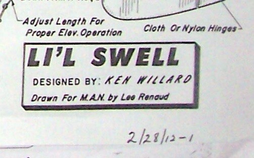 Ken Willard LI’L SWELL PLAN + CONSTRUCTION ARTICLE for 33" RC Model Airplane