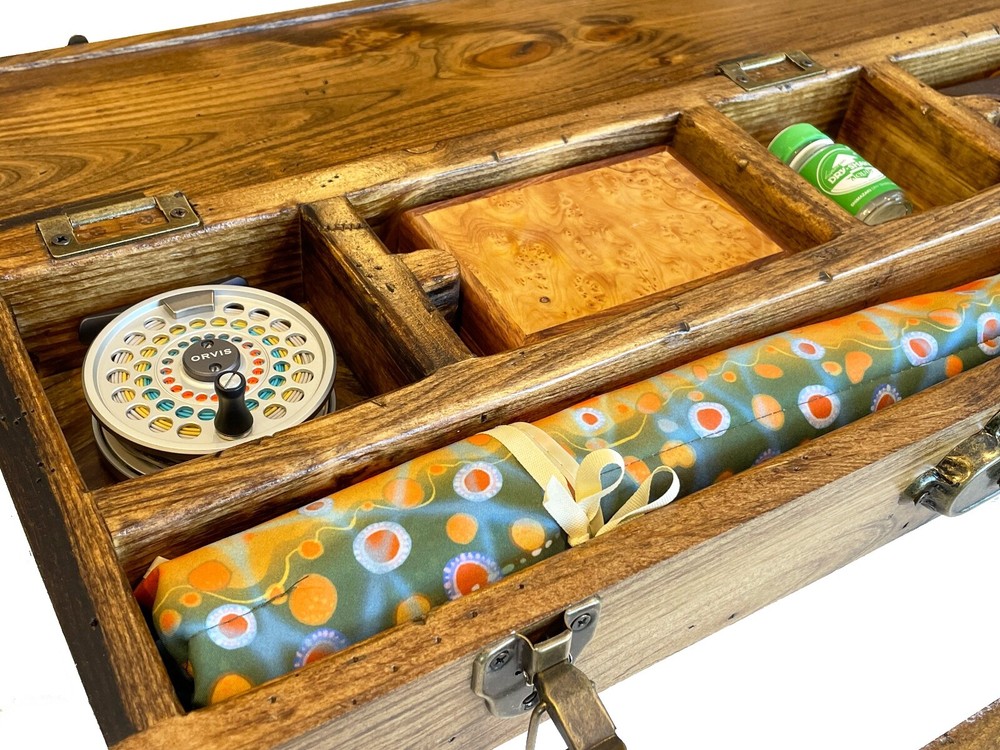 Two-Hearted Fly Rod Case with Rod, Reel, & Fly Box (5wt. 9″ 4 pc)