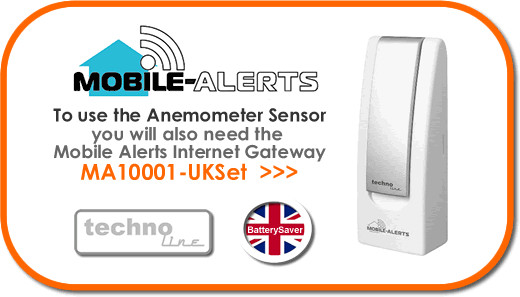 Technoline Mobile Alerts MA10660 Anemometer - Wireless Wind Speed and Direction