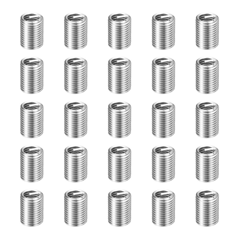 25pcs Wire Thread Inserts M6 x 1 x 2.5D Metric Helical Threaded Sleeve