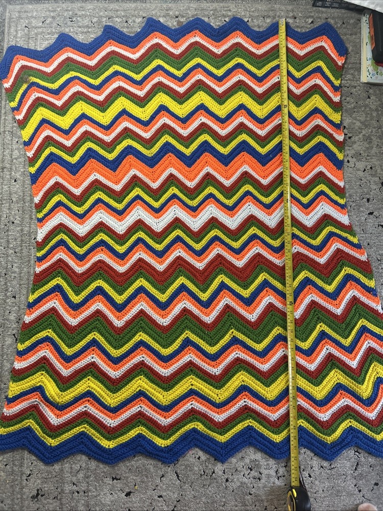 Vintage Zig Zag Crochet Blanket