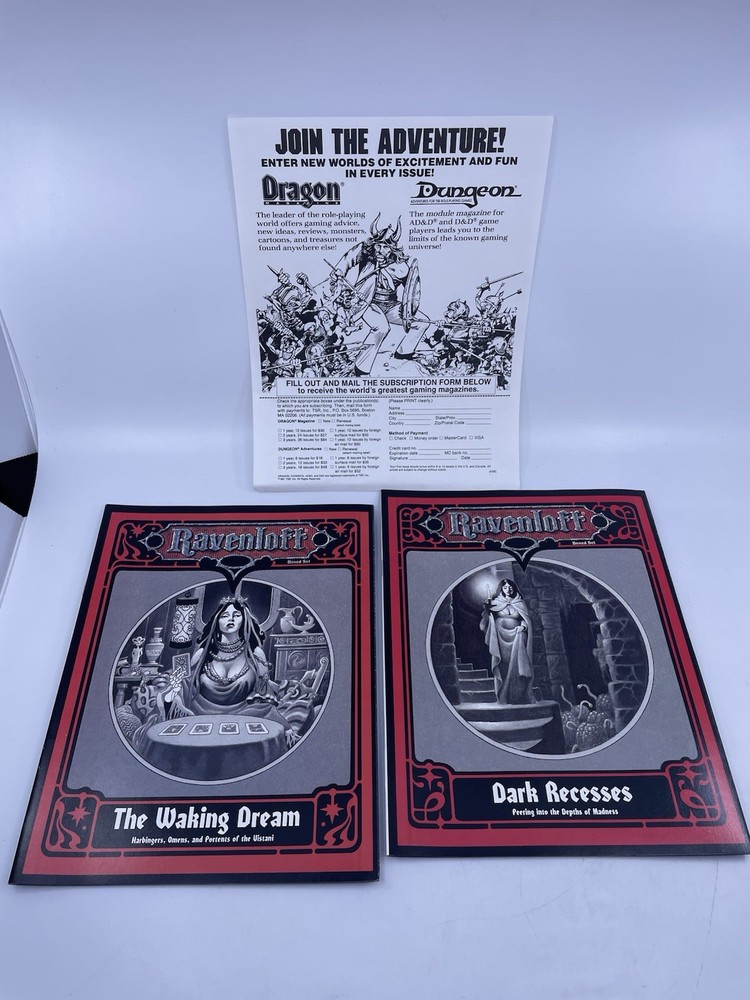 Advanced Dungeons &Dragons Ravenloft: Forbidden Lore Box Set 1079 Complete 1992