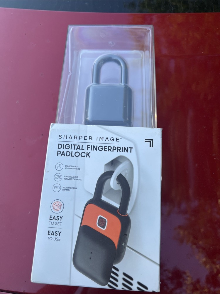 Sharper Image, Digital Fingerprint Padlock Black model 1014350
