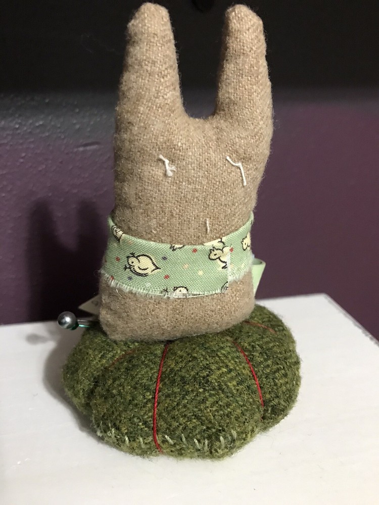 Primitive Pincushion Handmade…SPRING RABBIT #44