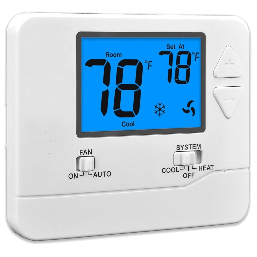 Compact Non-Programmable Thermostat for Home: Reliable Heating & Cooling Control