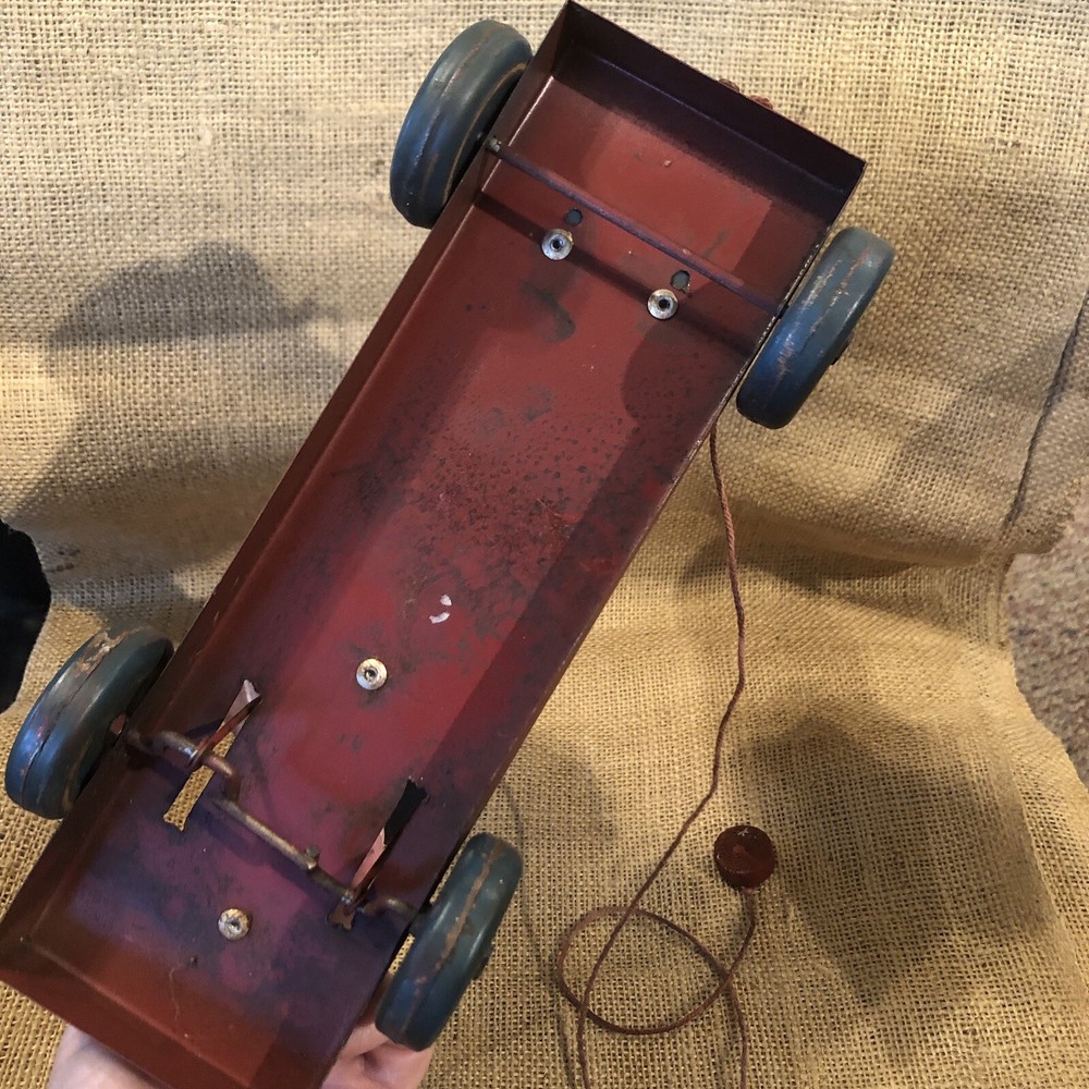 Pulltoy Antique puppy PullToy with bell 40-50's