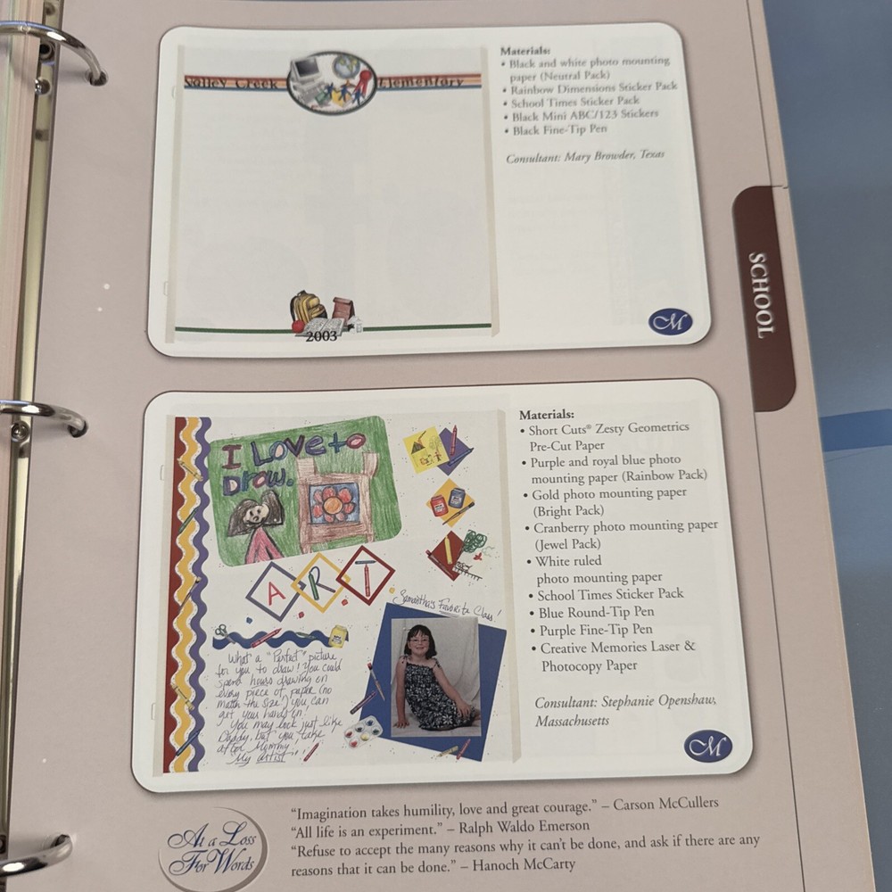 Creative Memories CM BLUE PAGE PATTERNS ORGANIZER BINDER FILLED OVER 200 PAGES