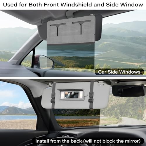 Polarized Car Sun Visor Extender, Upgraded Polarized Extender Sun Blocker GREY