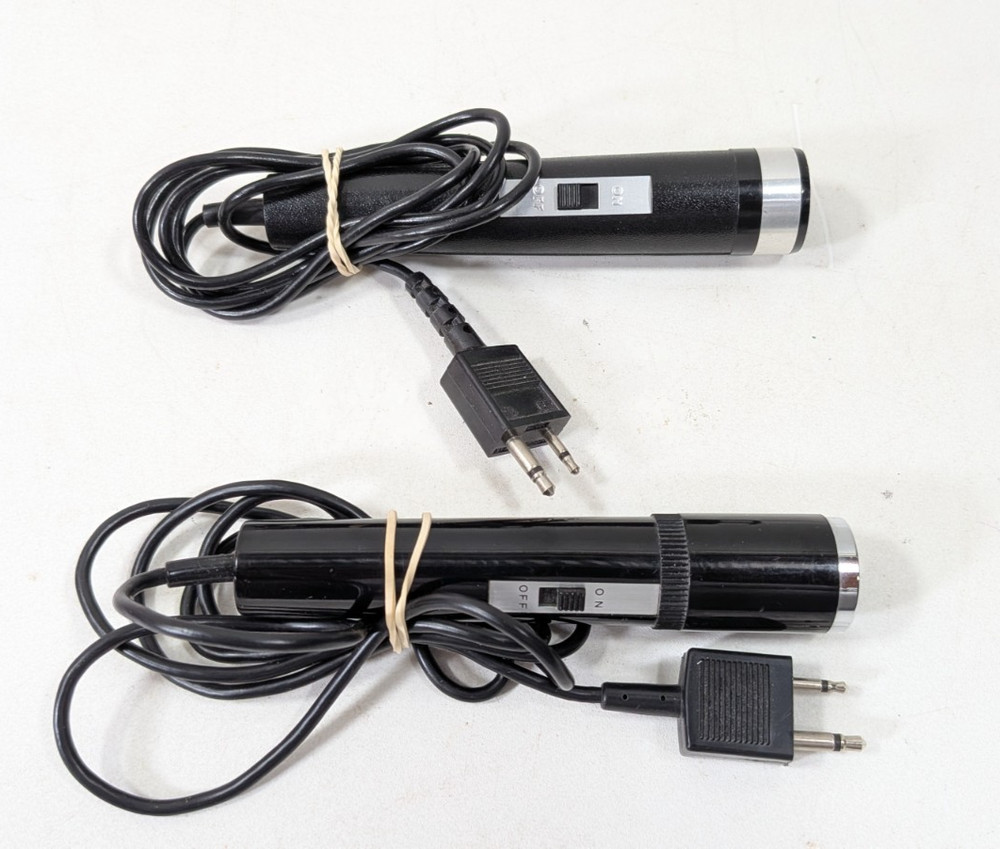 2 Vintage Wired Classic Microphone with On Off switch Untested