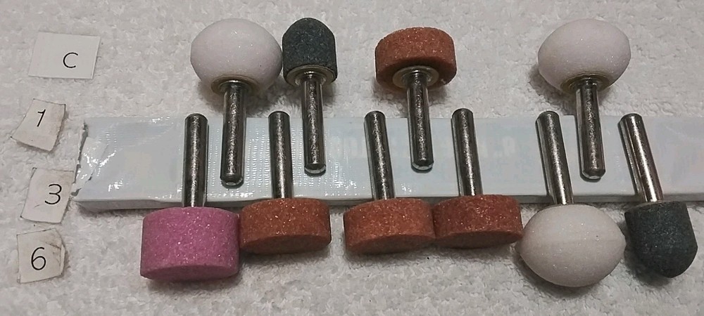 10pc 1/4" SHANK MOUNTED ASSORTED GRINDING STONES "NEW "