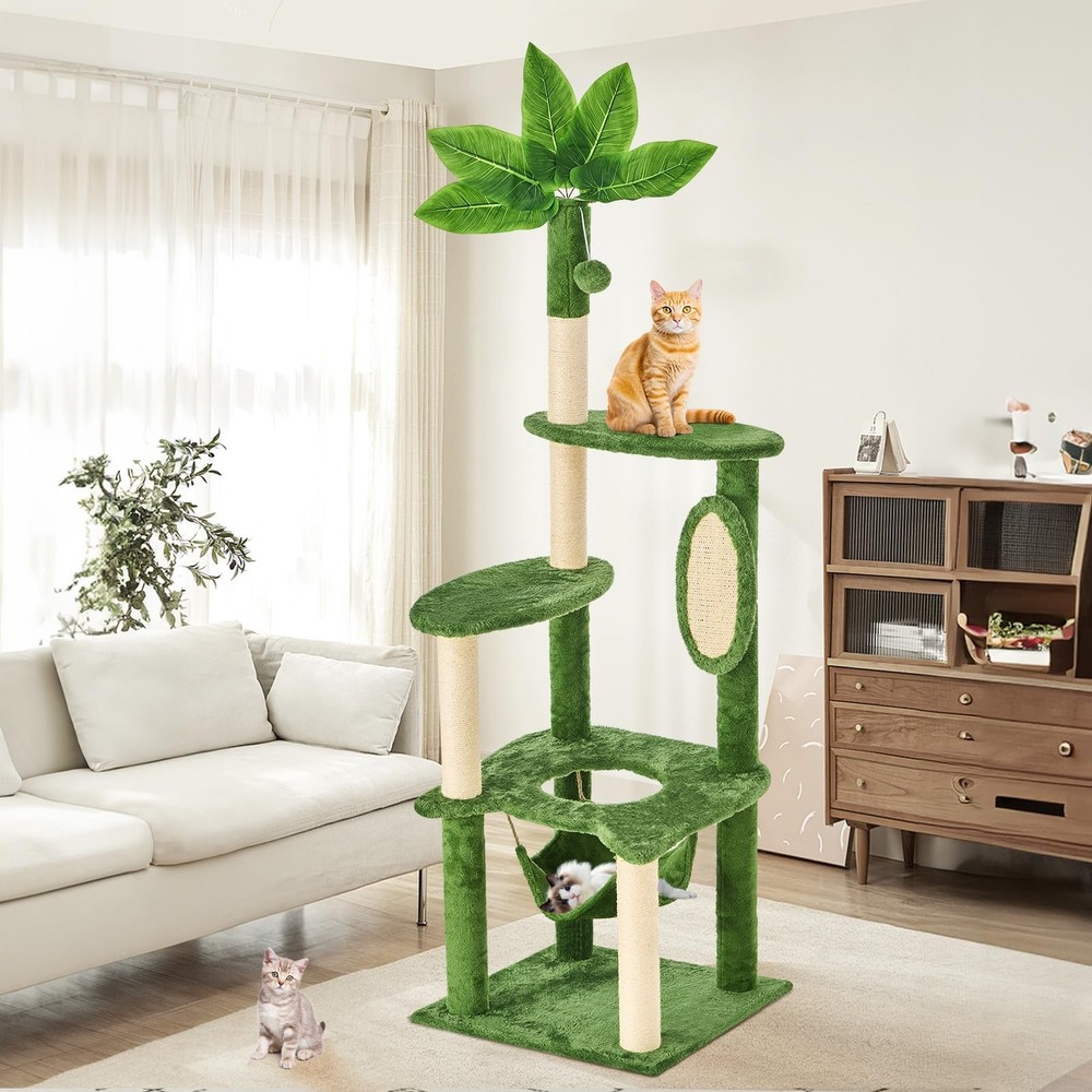 Large Cat Tree Tower with Hammock Scratching Posts