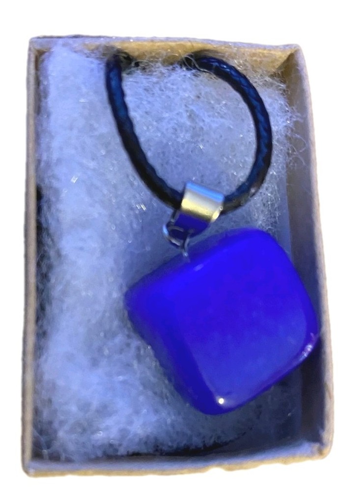 Blue Square Necklace Pendant