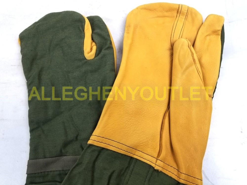 USGI Cold Weather Mitten Shell Gloves w Trigger Finger Inserts OD MEDIUM MINT