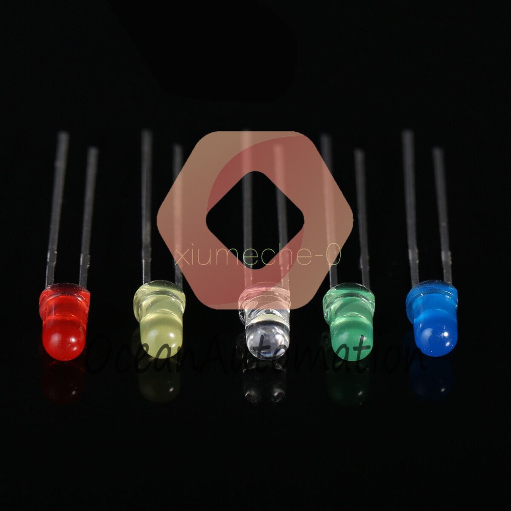 150pcs 5mm 3mm LED Light White Red Green Yellow Assorted Emitting Diode M8