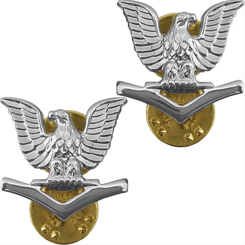 GENUINE U.S. NAVY SERVICE COLLAR DEVICE: E4