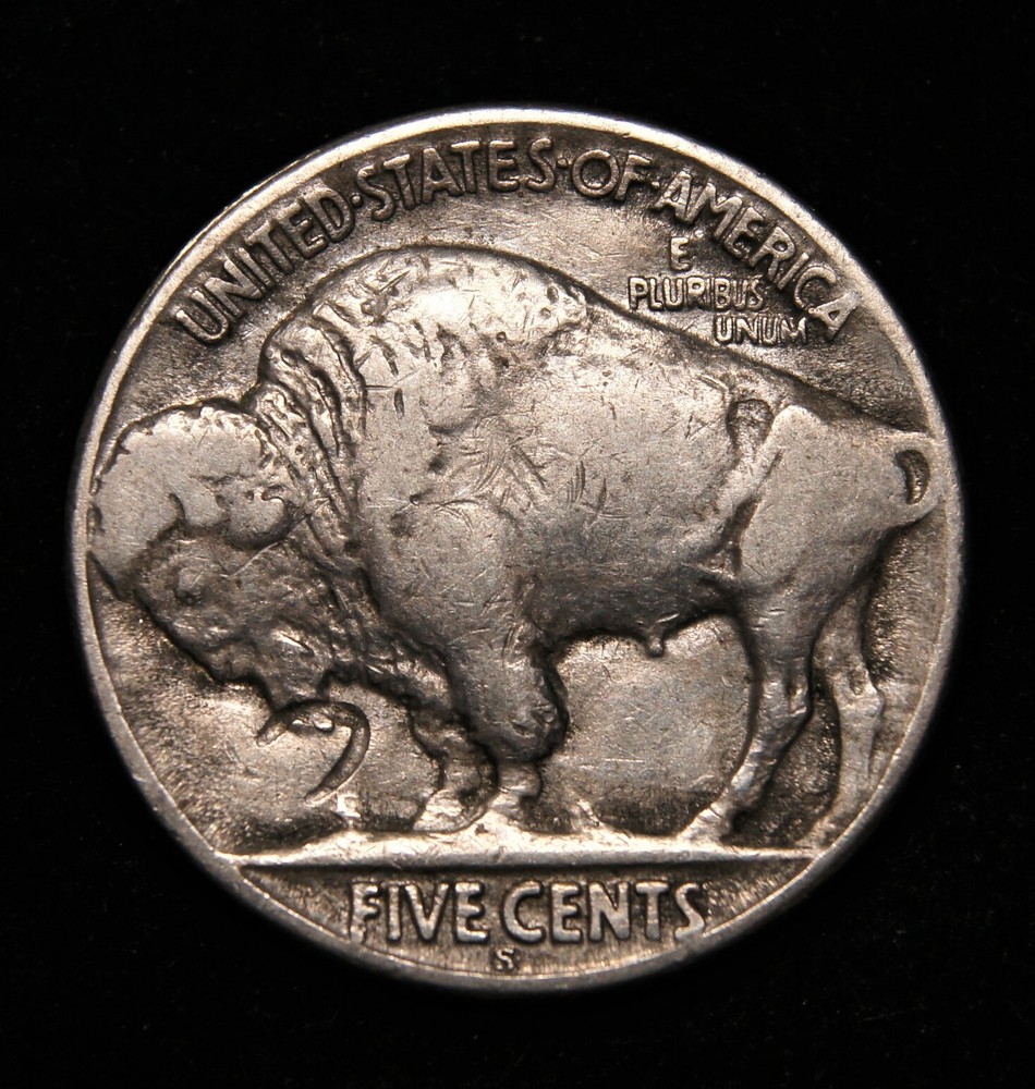 1923-S Buffalo Nickel Struck Through