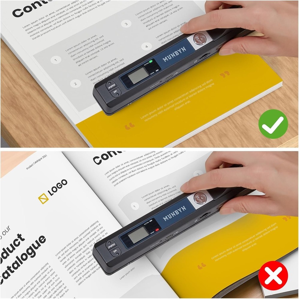 Wireless A4 Document Scanner - 900 DPI Handheld Scanner with Easy USB Transfer