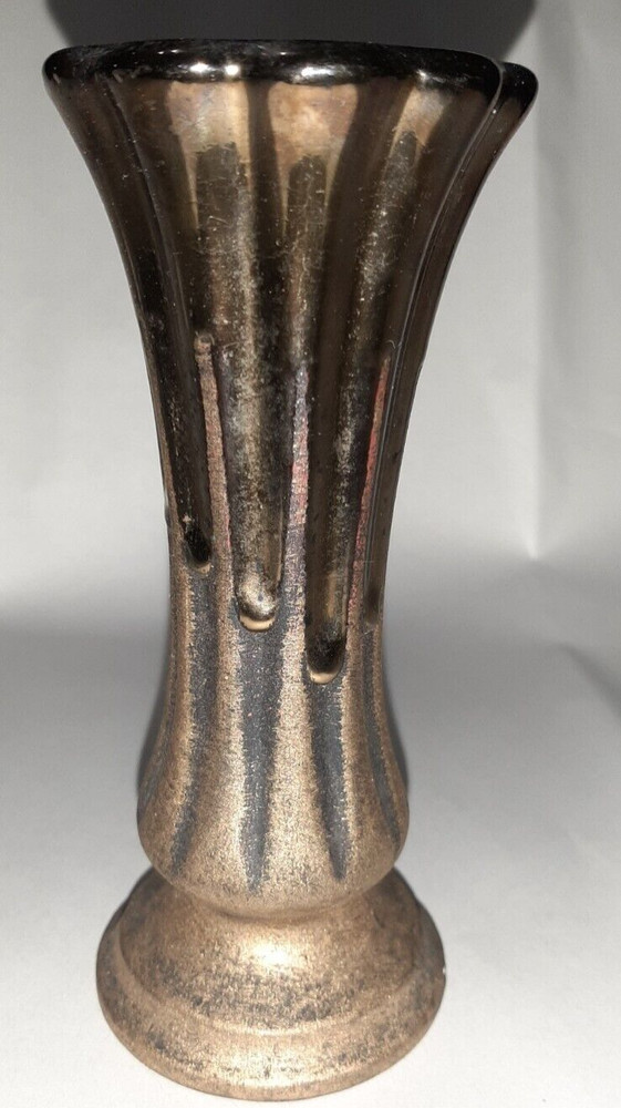 Vintage Mexican Metallic Drip Glaze Vase