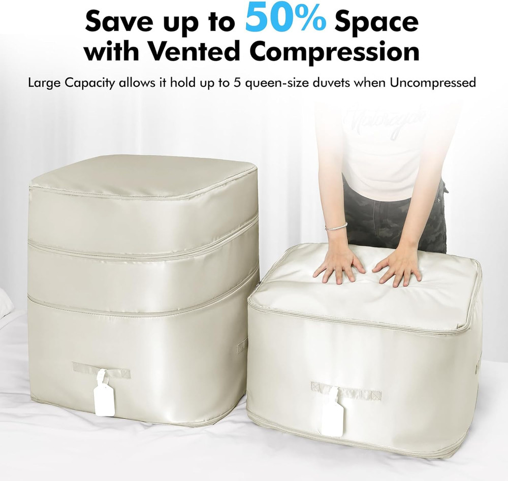 Comforter Storage Bag-Ultra Space Saving Large Self Compression Organizer for Co