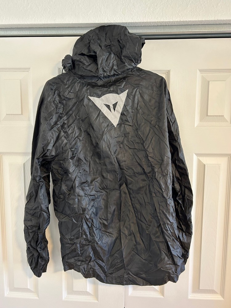 Dainese Packable Rain Shell Jacket Hooded Motorcycle Windbreaker Medium