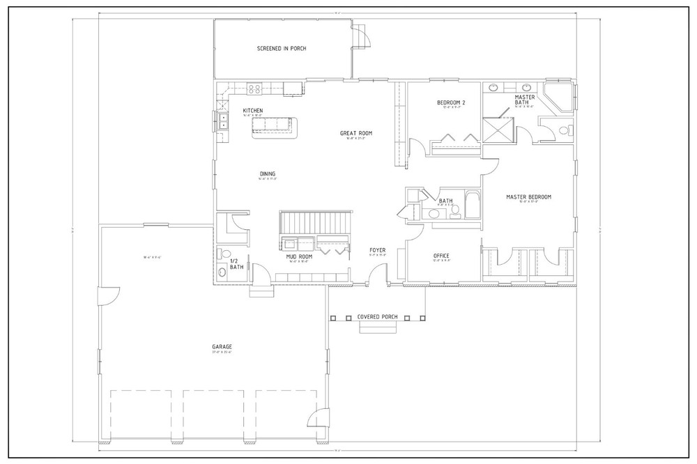 Spacious Ranch Home Plan - 6 Bedroom 3 1/2 Bath & Office
