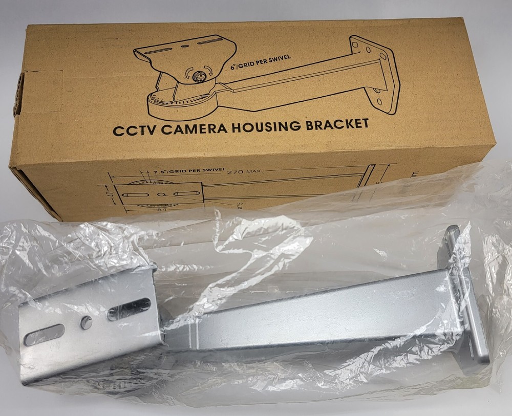 Universal CCTV Security Camera Housing Bracket Enclosure Indoor/Outdoor Silver