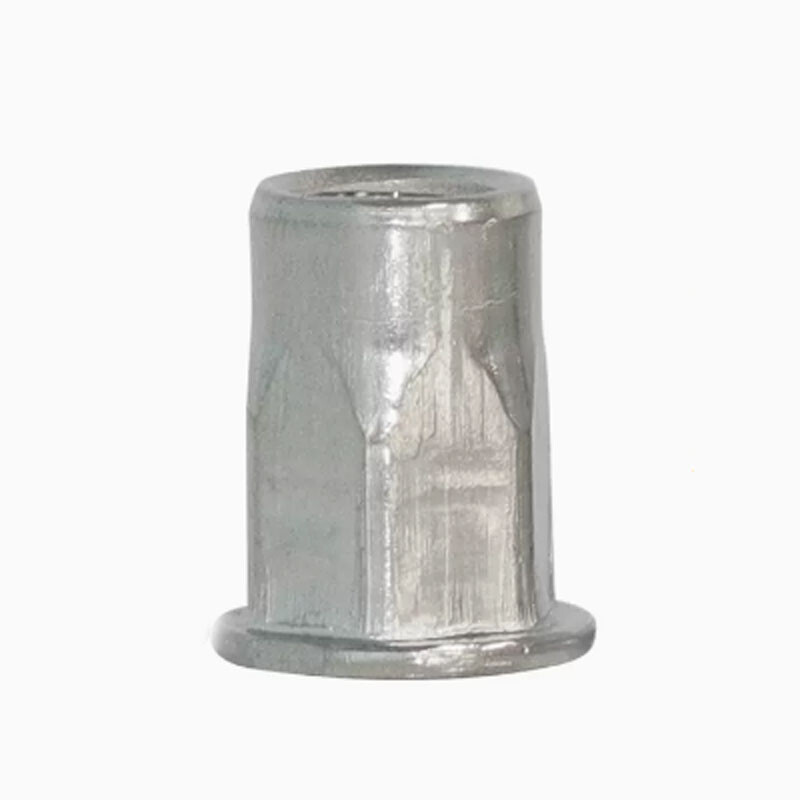 M4-M12 SUS304 Steel Pull Rivet Nuts Flat Head Half Hex 11mm-23mm Length