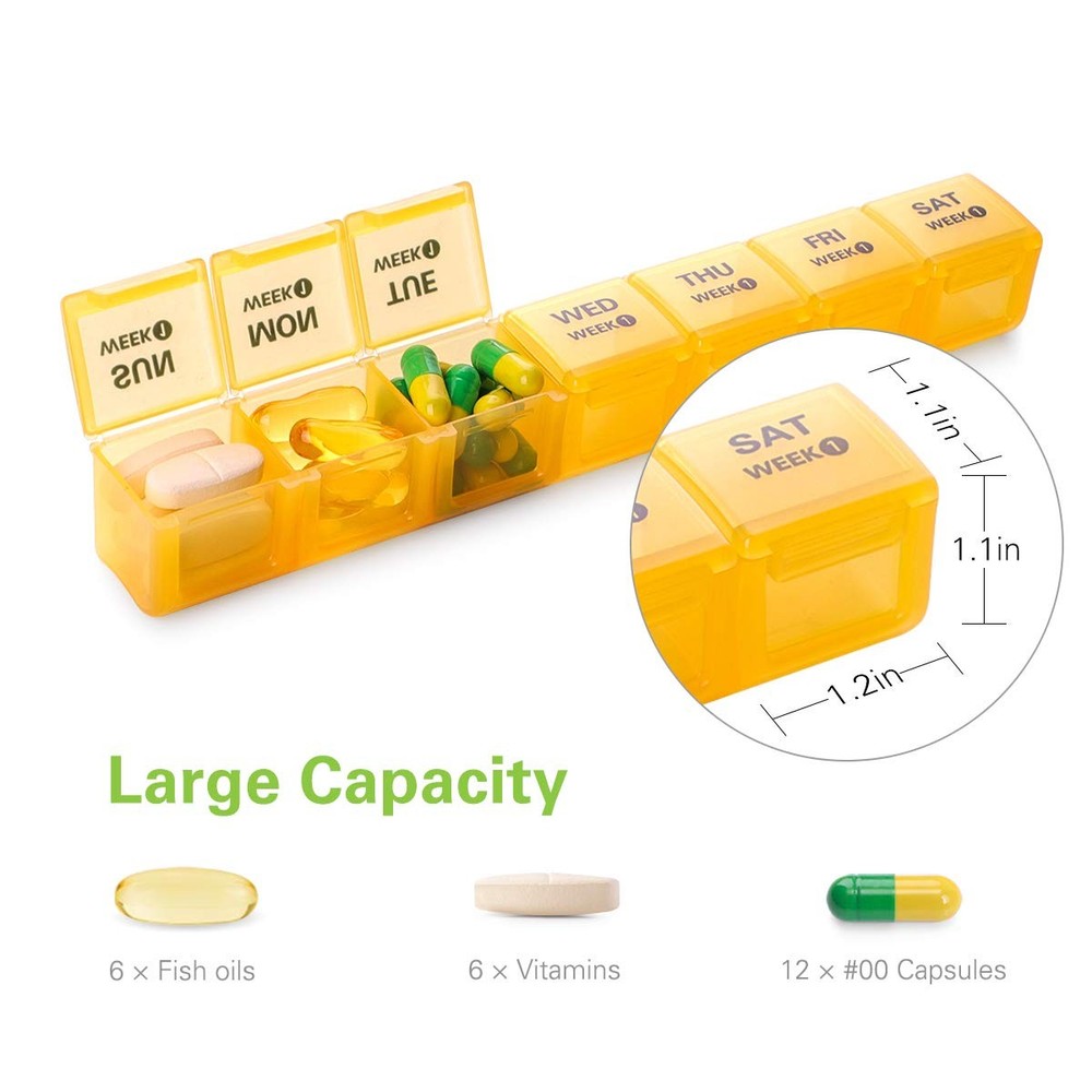 Monthly Pill Organizer, Moisture Proof 28 Days Pill Box with Removable Case Rows