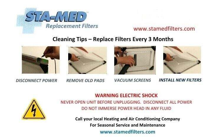 Respicaire Replacement Filter Pads by Sta-Med - 4 Changes - 20x20