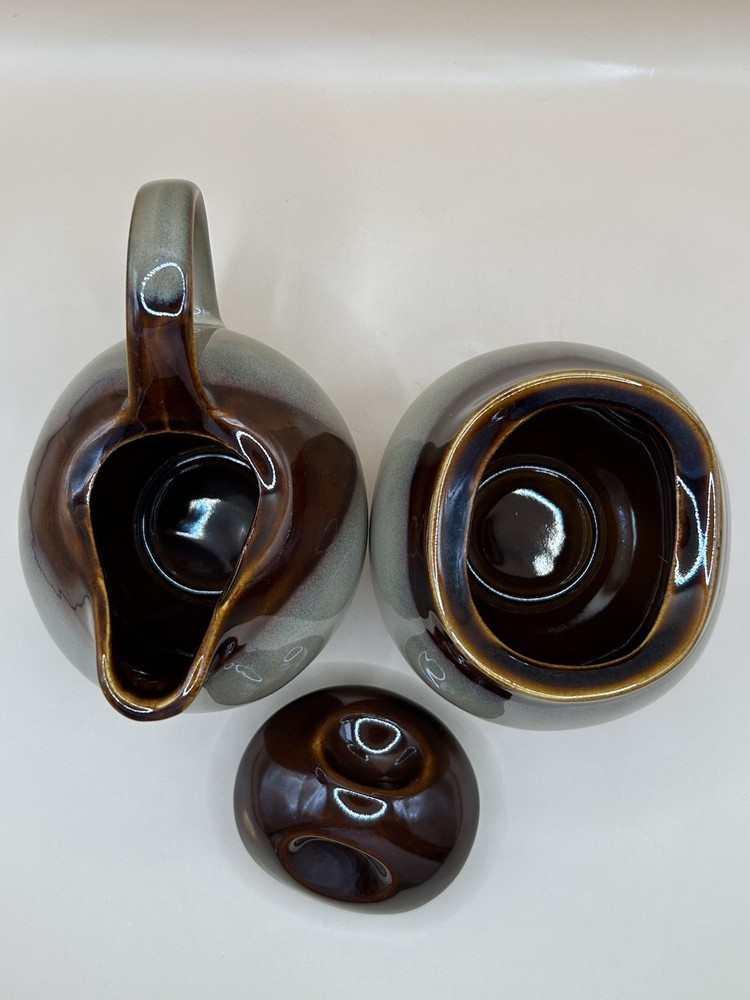 Sango Nova Brown 4933 Creamer And Sugar Set