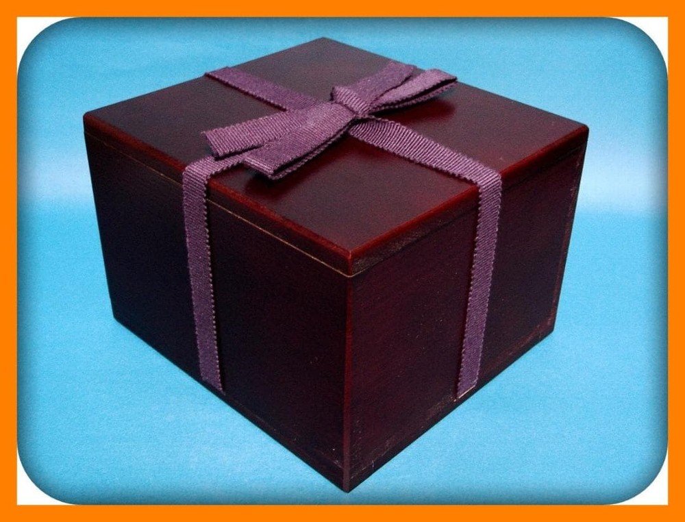 Jubako Bento Box Japanese 786 "Wooden empty box (rectangular with string)" Purpl