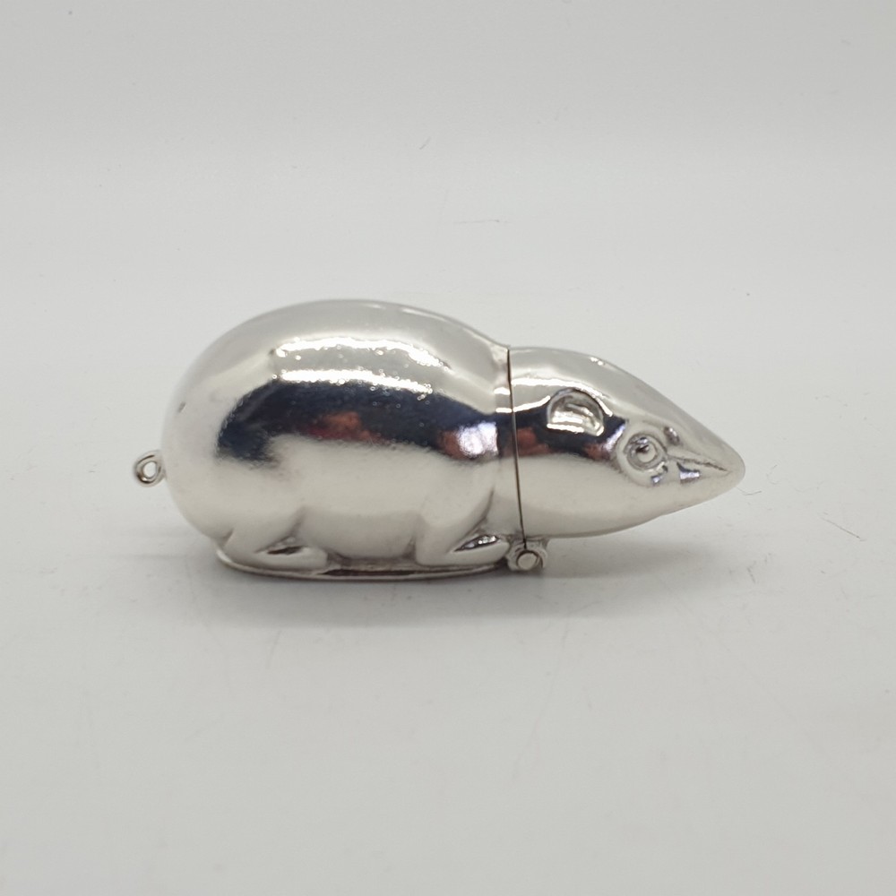 Sterling Silver Mouse Vesta Case Match Holder