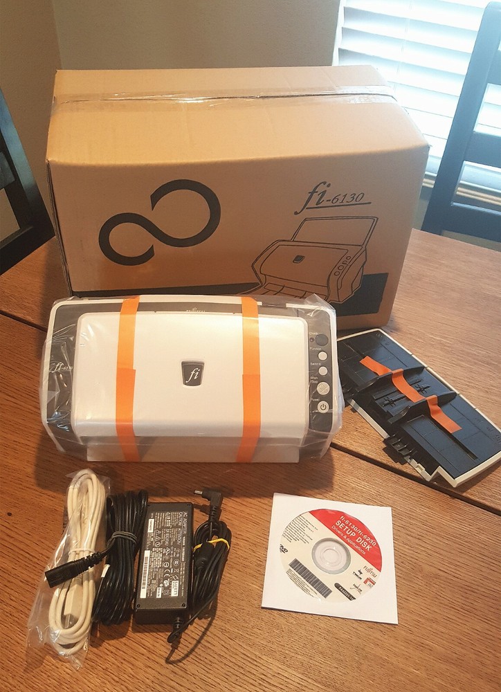 Fujitsu fi-6130 Scanner AC Adapter USB+CD Driver Full Package in Box