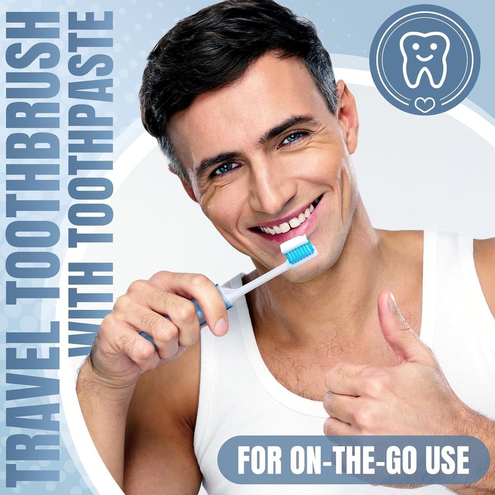 Individually Wrapped Travel Toothbrush Set - Soft Mini Brushes for Couples